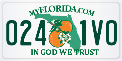 FL license plate 0241VO