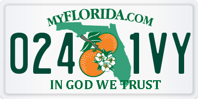 FL license plate 0241VY