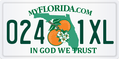 FL license plate 0241XL