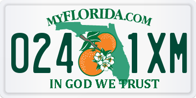 FL license plate 0241XM