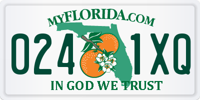 FL license plate 0241XQ