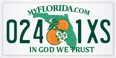 FL license plate 0241XS
