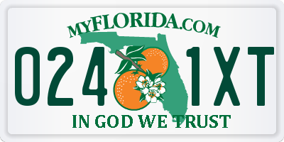 FL license plate 0241XT