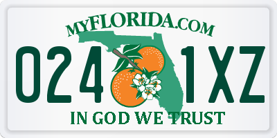 FL license plate 0241XZ