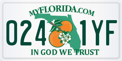FL license plate 0241YF