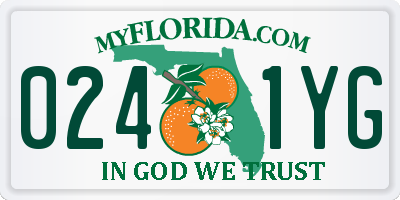 FL license plate 0241YG