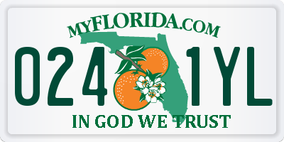 FL license plate 0241YL