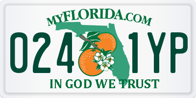 FL license plate 0241YP