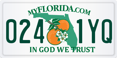 FL license plate 0241YQ
