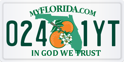 FL license plate 0241YT