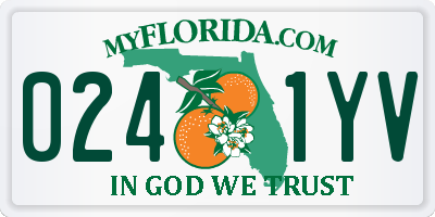 FL license plate 0241YV