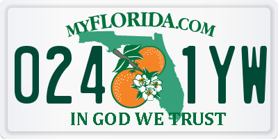 FL license plate 0241YW