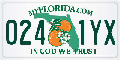 FL license plate 0241YX