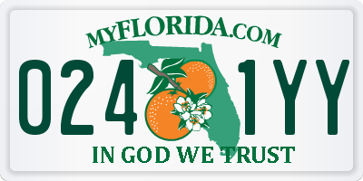 FL license plate 0241YY