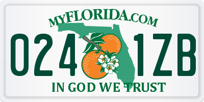 FL license plate 0241ZB