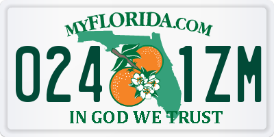 FL license plate 0241ZM