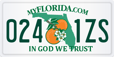 FL license plate 0241ZS