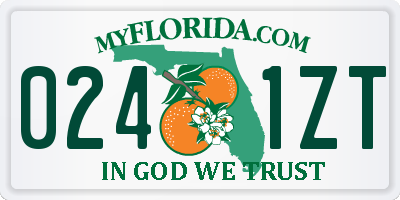 FL license plate 0241ZT