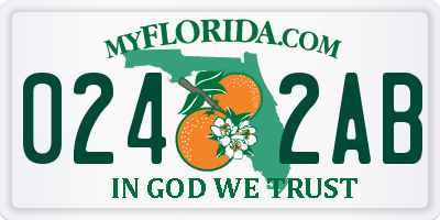 FL license plate 0242AB