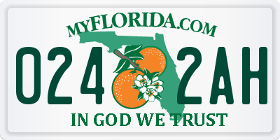 FL license plate 0242AH