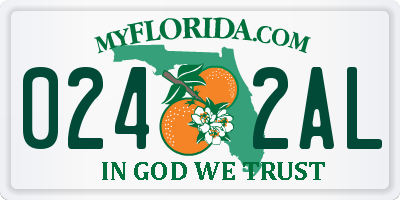 FL license plate 0242AL