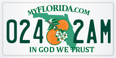 FL license plate 0242AM