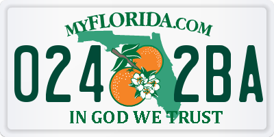 FL license plate 0242BA