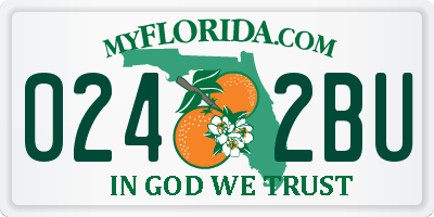 FL license plate 0242BU
