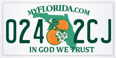 FL license plate 0242CJ