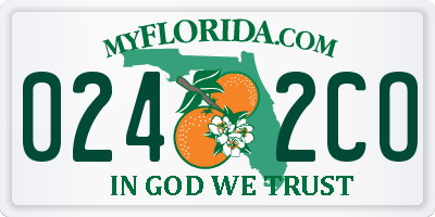 FL license plate 0242CO