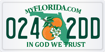 FL license plate 0242DD
