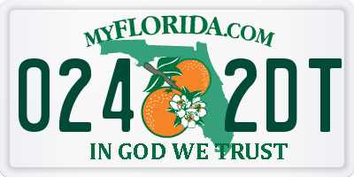 FL license plate 0242DT