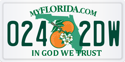 FL license plate 0242DW