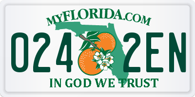 FL license plate 0242EN