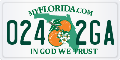FL license plate 0242GA