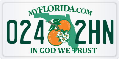 FL license plate 0242HN