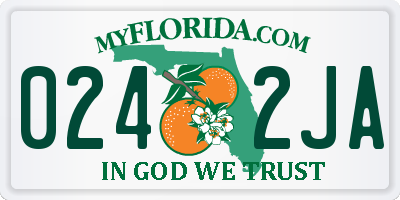 FL license plate 0242JA