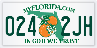 FL license plate 0242JH