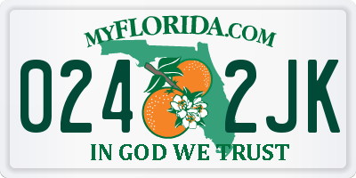 FL license plate 0242JK