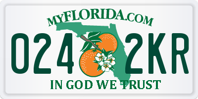 FL license plate 0242KR
