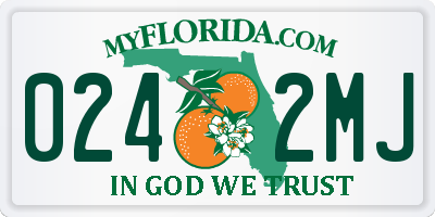 FL license plate 0242MJ