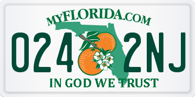 FL license plate 0242NJ