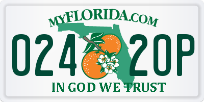 FL license plate 0242OP