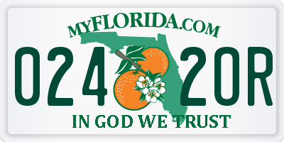 FL license plate 0242OR