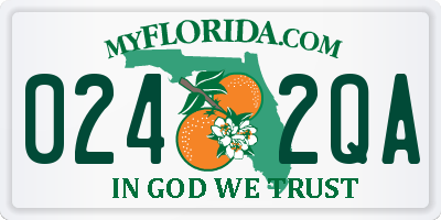 FL license plate 0242QA