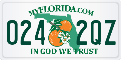 FL license plate 0242QZ