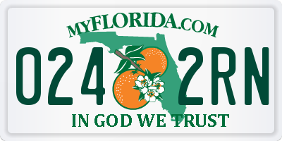FL license plate 0242RN