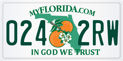 FL license plate 0242RW