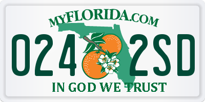 FL license plate 0242SD
