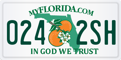 FL license plate 0242SH